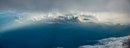 beautiful sky high view from airplane clouds