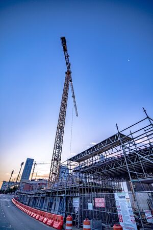 highrise construction in a big city early morning