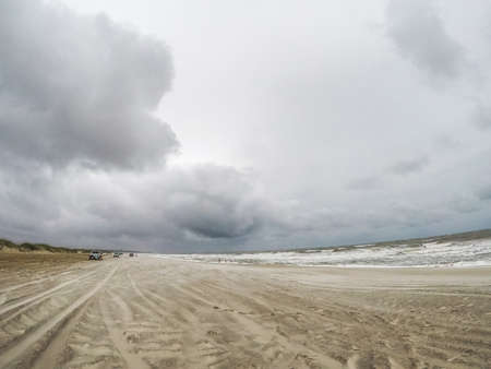 driving 4x4 on fort fisher park beach in north carolina
