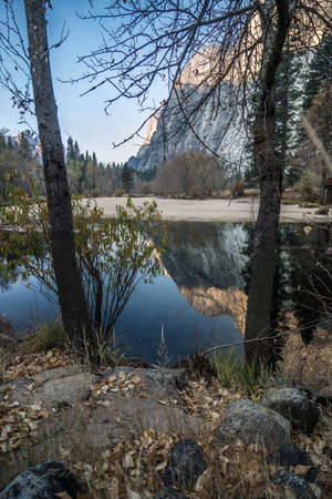 yosemite national park in california early morningの写真素材