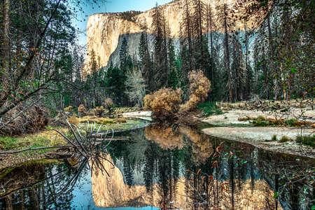 yosemite national park scenery early morningの写真素材