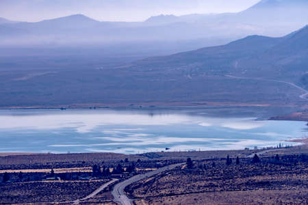 scenery around mono lake in californiaの写真素材