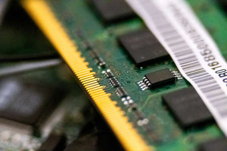 computer motherboard circuits parts or repairの写真素材