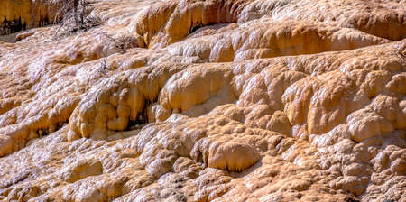 Travertine Terraces, Mammoth Hot Springs, Yellowstoneの写真素材