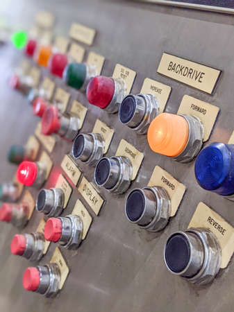 control panel at heacy industrial plant
