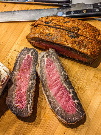 dry aged 30 days usda black angus prime beef meatの写真素材