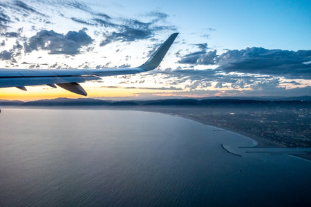 up in the air flying from LAX california