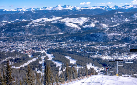 scenic views around breckenridge colorado skiresort townの写真素材