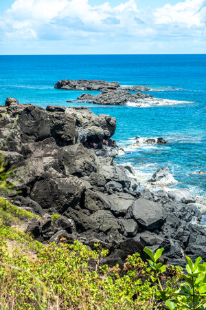 oahu island in hawaii northshore ocean scenesの写真素材