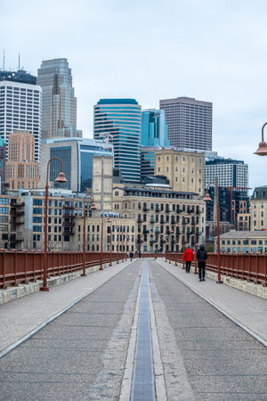 Minneapolis City Photo downtown skyline Minnesota early springの写真素材