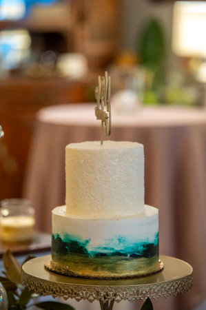 wedding cake ready for desert and celebrationの写真素材
