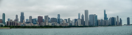 city of chicago skyline and street scenesの写真素材