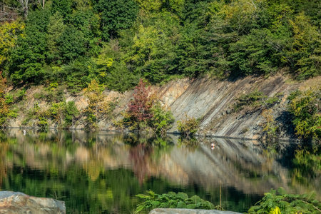 scuba dive quarry in north carolinaの写真素材
