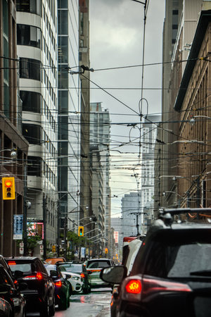 city of toronto skyline and street viewsの写真素材