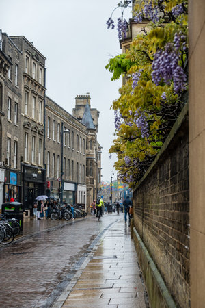 Cambridge, UK - MAY 03 2024 : street scenes in Cambridge, UK. It's a university city and the county town of Cambridgeshire, England.の写真素材