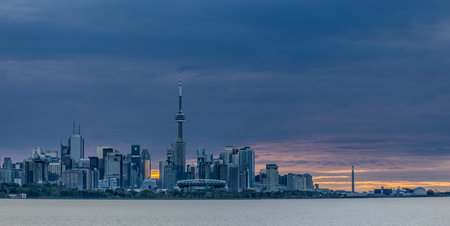 city of toronto skyline and street viewsの写真素材