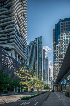 city of toronto skyline and street views