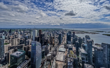 Toronto Canada skyline on a blue sunny summer dayの写真素材
