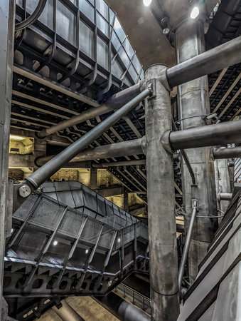 London Westminster underground tube station dystopian architectureの写真素材