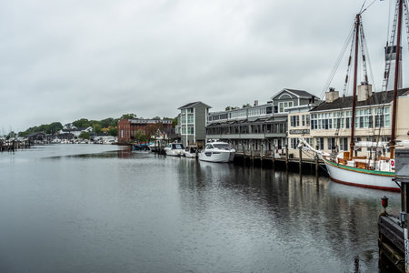 scenes around mystic connecticut town in new englandの写真素材