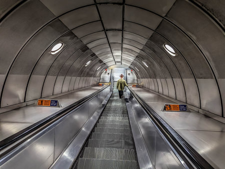 London Westminster underground tube station dystopian architectureの写真素材