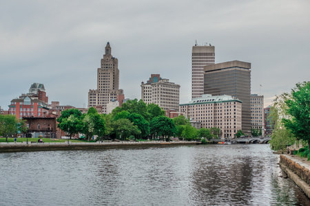 Providence rhode island city skyline in june 2025の写真素材