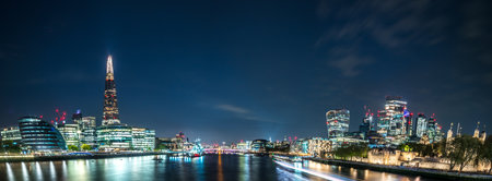 The banks of river Thames seen from Tower Bridgeの写真素材