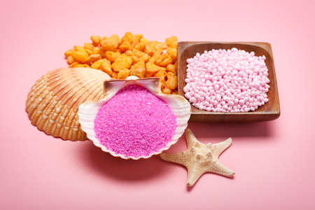 Pink minerals for Spaの写真素材