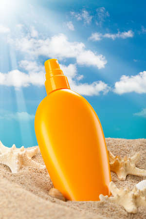 Summer sunbath - suntan oilの写真素材