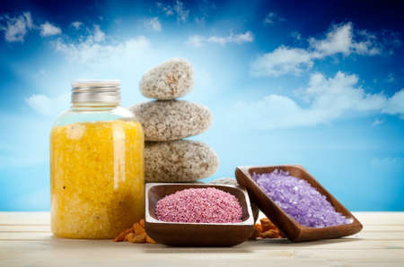 Aromatherapy bath saltの写真素材