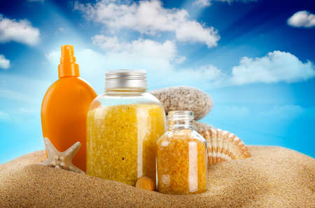 Sunbath - suntan oil and spa mineralsの写真素材