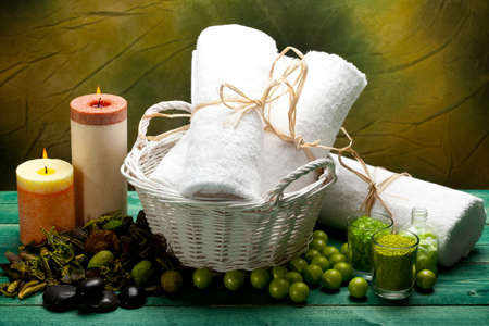 Spa supplies - aromatherapy equipmentの写真素材