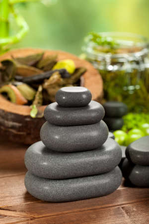 Spa treatment - black stonesの写真素材