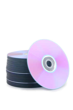 Compact disks or dvd isolated on whiteの写真素材