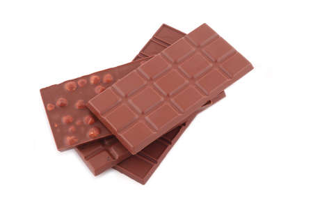 Chocolate on white background