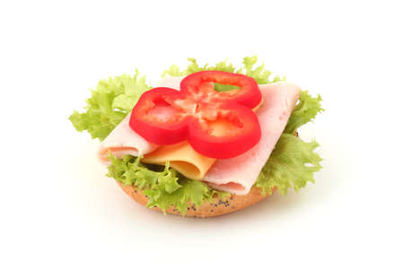 Delicious sandwich on white backgroundの写真素材