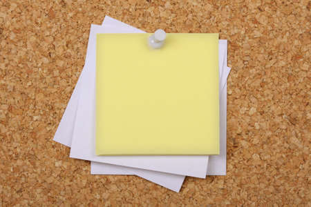 Sticky notes on cork backgroundの写真素材