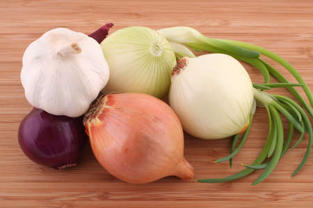 Onions and garlicの写真素材