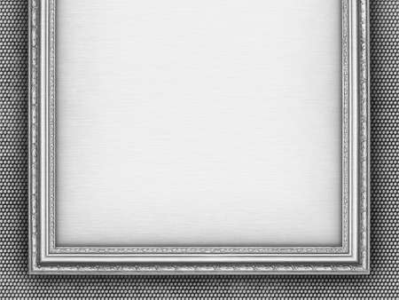 Template design - vintage frame on metal grill backgroundの写真素材