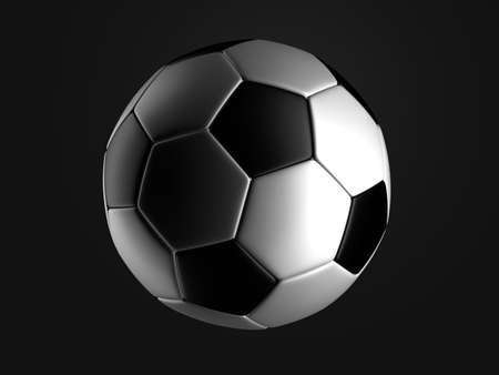 Soccer ball on black backgroundの写真素材