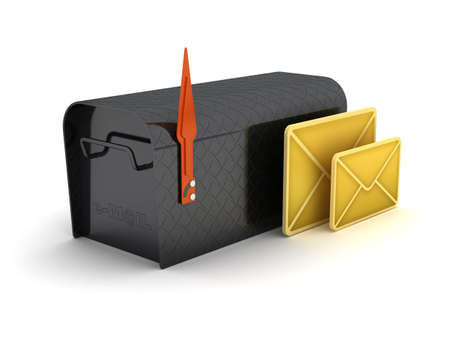 Mailbox and envelopes - concept illustrationの写真素材