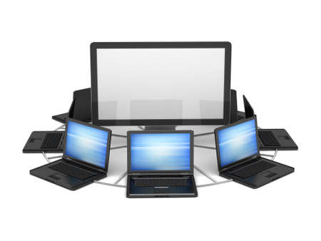 Laptops and computer monitor