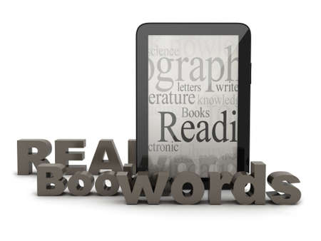 Tablet computer and wordsの写真素材