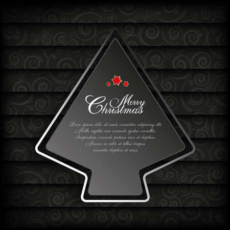 Shape of Christmas tree on black backgroundのイラスト素材