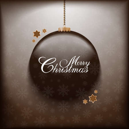 Christmas background - bauble and starsのイラスト素材