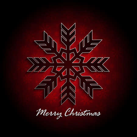 Christmas Card - snowflake on red backgroundのイラスト素材