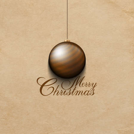 Christmas bauble on handmade paper backgroundのイラスト素材