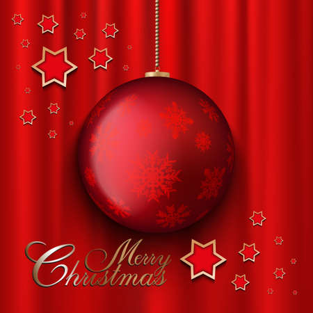 Christmas bauble and starsのイラスト素材