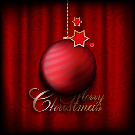 Christmas bauble and starsのイラスト素材