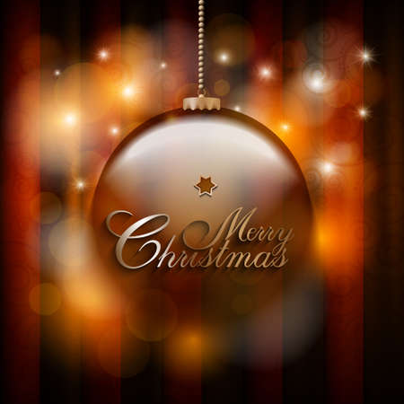 Christmas bauble on abstract backgroundのイラスト素材